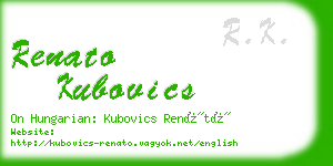 renato kubovics business card